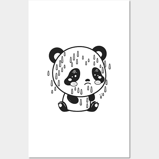 Cute Sad Little Crying Panda Wall Art by kiddo200